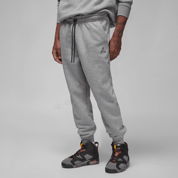 Nike Jordan Essentials Fleece Men's Pants - Carbon Heather - Large - DQ7340-091 - Picture 12 of 14